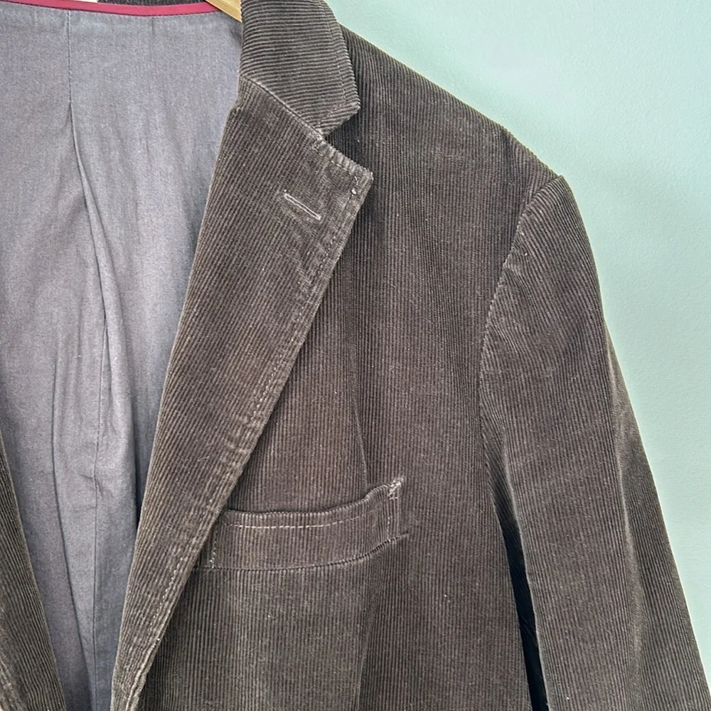 J. Crew Men’s Vintage Cord Corduroy Blazer Jacket Chocolate‎ Brown Size Large